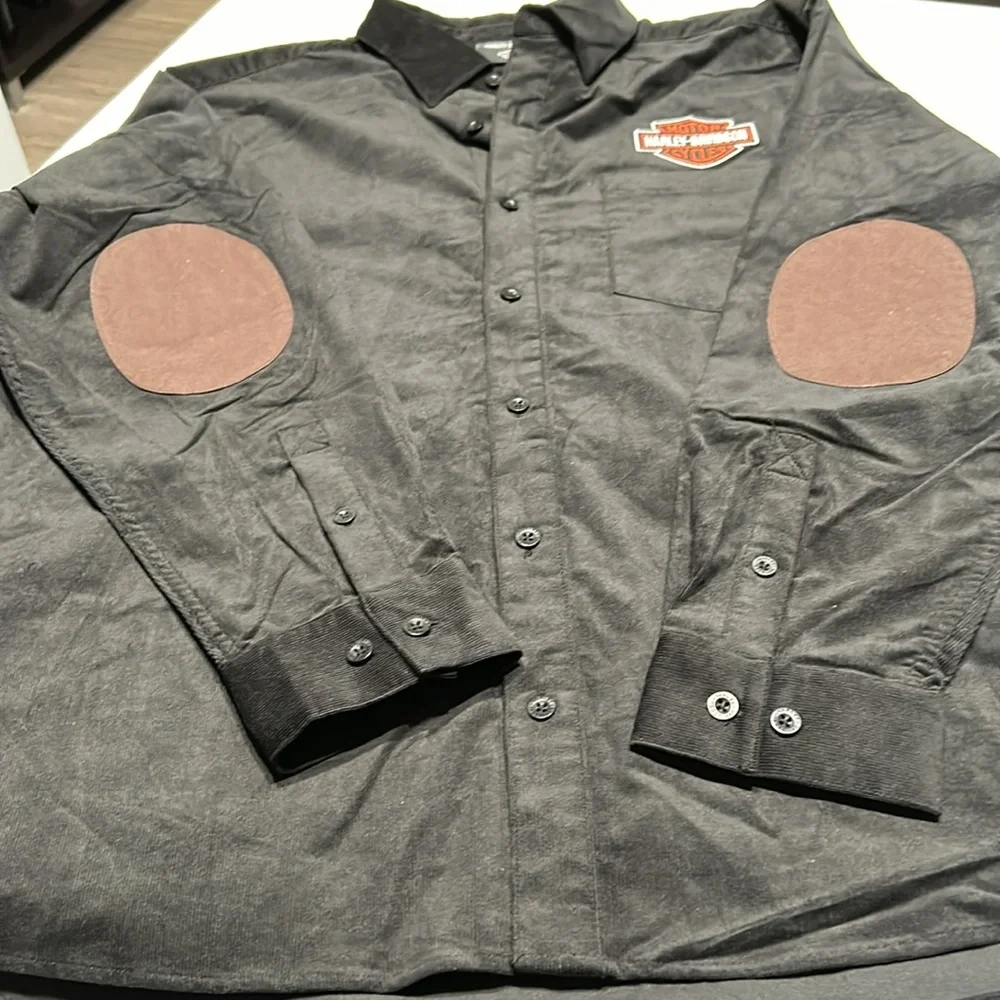 COPY - Men’s Harley Davidson Corduroy button down Elbow patch shirt - Picture 9 of 12